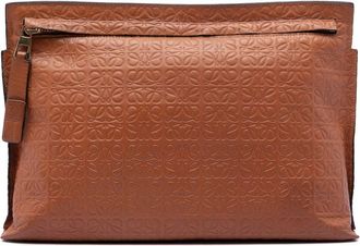 Loewe Pre-owned Loewe Embossed Anagram Leather Repeat T Clutch Ladies ZE7EG0UT208TDTQ7