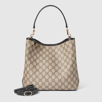 Gucci GG Emblem Medium Bucket Bag, Beige, GG Canvas