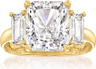 Ross-Simons CZ 3-Stone Ring in 14kt Yellow Gold