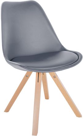 Clp Silla De Comedor Sofia En Polipiel Gris Natural (cuadrado)