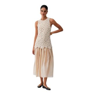 Liu Jo Dames, Jurken, Beige, Maat: XS Katoen