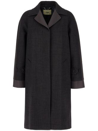 Fendi concealed fastening coat - Grey