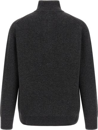 J.W.Anderson Half-Zip English Ribbed Sweater - Gray