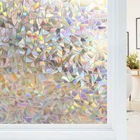 OEM L&aacute;mina Adhesiva Est&aacute;tica Para Ventanas Con Efecto Arco&iacute;ris, Pel&iacute;cula Opaca Con Bloqueo Uv, Apta Para Cocinas Y Hogares, Tama&ntilde;o 44,5 X 200 Cm