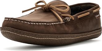 L.L.Bean Hand Sewn Slippers Flannel-Lined Mens Shoes Acorn : 10 D - Medium, Leather