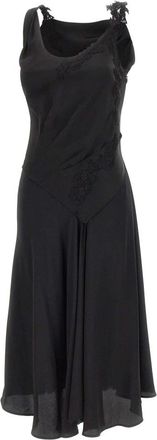 Victoria Beckham Jurk met kanten details - Dames - Casual kleedjes - Zwart - 2XS - Satijn - Kleedjes