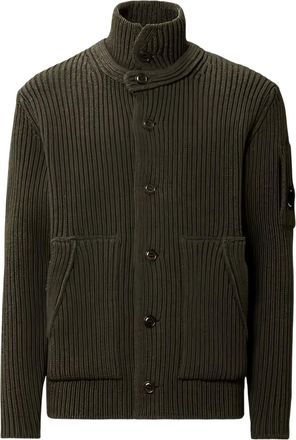 C.P. Company Geribbeld vest met knoop - Grijs