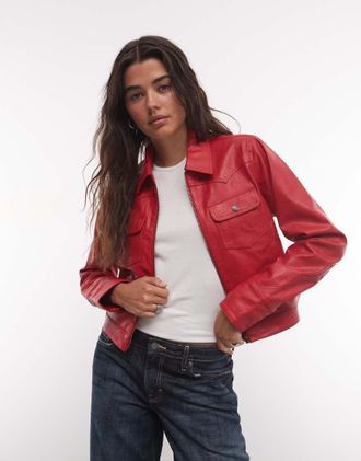 Wrangler giacca slim con cuciture in rosso