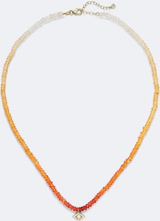 Sydney Evan Collar Pure Protective Eye Medium de oro de 14 Quilates con cuentas de &oacute;palo