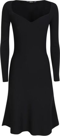 Stella McCartney Midi-jurk met sweetheart halslijn - Dames - Casual kleedjes - Zwart - XS - Polyester - Kleedjes