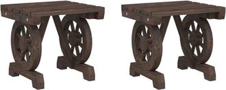 vidaXL Taburetes De Jard&iacute;n 2 Unidades Madera Maciza De Abeto Vidaxl