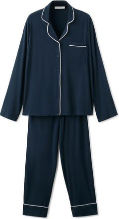 Mango Piped Pajamas in Indigo Blue at Nordstrom, Size Medium