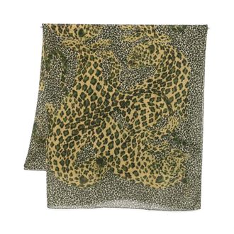 Saint Laurent Silky Scarves, female, Multicolor, Size: ONE SIZE Green Silk & Nylon Scarf