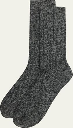 Loro Piana Mens Treccia Baby Cashmere Crew Socks