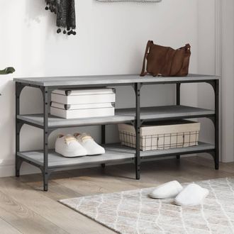 vidaXL Vidaxl - Banco Zapatero Madera De Ingenier&iacute;a Gris Sonoma 100x38,5x49 Cm