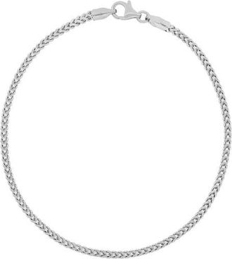 Bony Levy Mens 14K Gold Wheat Chain Bracelet in 14K White Gold at Nordstrom, Size 8