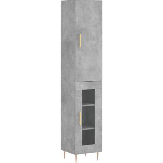 vidaXL Vidaxl - Aparador De Madera Contrachapada Gris Hormig&oacute;n 34,5x34x180 Cm