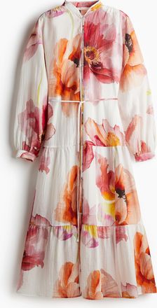 H&M Oversized Kleid aus Crinklestoff - White