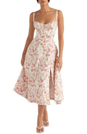 House of CB Carmen Bustier Sundress in Rose Print at Nordstrom, Size X-Small A