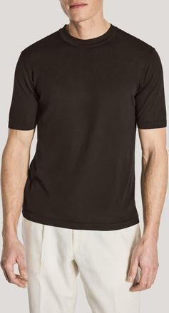 Jack Victor Wellington Cotton & Silk Crewneck T-Shirt in Espresso at Nordstrom, Size Xx-Large