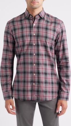 Johnnie-O Angelos Plaid Cotton Button-Up Shirt in Rosewood at Nordstrom, Size Xx-Large