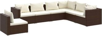 vidaXL 7 Pcs Lounge Garden Lounge Con Almohada