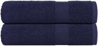 vidaXL Toallas De Ba&ntilde;o 2uds Azul Marino 100x150 Cm 360gsm 100% Algod&oacute;n