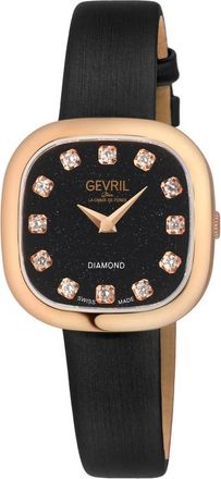 Gevril Group Infinita Quartz Diamond Black Dial Ladies Watch 17057