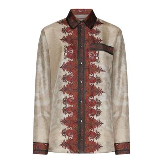 Pierre-Louis Mascia Aloe Longsleeve Shirt - Dames - Blouses & Shirts - Veelkleurig - Maat: S Zijde