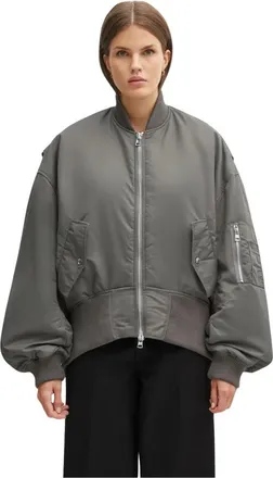 J.W.Anderson Bomber de Dobladillo Curvo Oversize - Jackets - Mujer - Gris - M