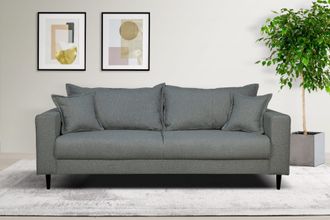 HOME AFFAIRE 3-Sitzer »VEYRAS, hoher Sitzkomfort, Masse B/T/H: 212/84/76 cm« mit Wellenunterfederung, incl. Rückenkissen und Zierkissen