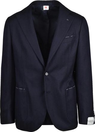 LUIGI BORRELLI NAPOLI Rounded Virgin Wool Jacket with Button Closure and Unlined Interior