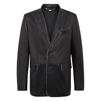 Billionaire Boys Club Leren Blazer Elegant - Heren - Jassen - Zwart - Maat: 4XL Katoen
