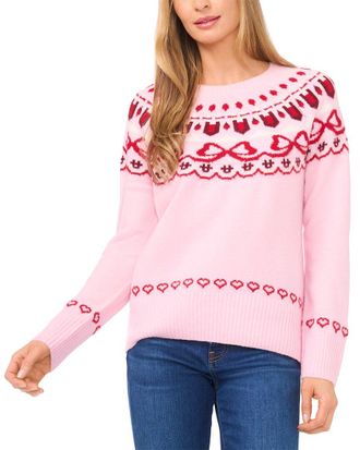 CeCe by Cynthia Steffe Cece Bow Fairisle Raglan Sweater