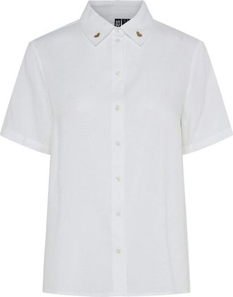 Pieces Hemdje met korte mouwen en geborduurde hartjes