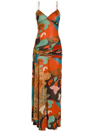 Etro Printed Mesh-jersey Maxi Dress - Multicoloured - 38 (UK6 / XS)