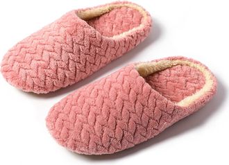Generic soft slippers for women Fluffy Slippers Women Memory Foam Slippers for Ladies Plush Cozy House Shoes Indoor Outdoor Anti-Skid Rubber Sole Keep Warm Wi