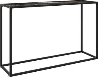vidaXL Console Table Black 120x35x75 cm Tempered Glass vidaXL