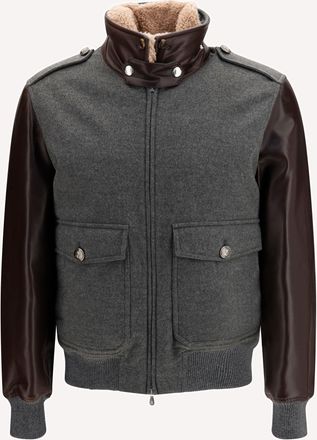 Brunello Cucinelli Membrane finished cashmere beaver Bomber Male 50