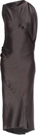 Victoria Beckham Asymmetrische jurk met split - Dames - Casual kleedjes - Grijs - XS - Satijn - Kleedjes