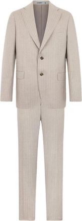 Brooks Brothers Pinstripe pak van zuivere wol - Heren - Business pakken - Beige - XL - Wol - Kostuums