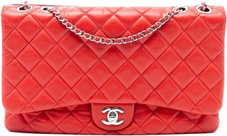 Chanel 2014 Jumbo Quilted Calfskin Tender Touch Flap shoulder bag - Rosso