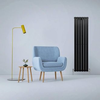 MonsterShop Designer Flat Panel Radiators Matt Black 1600mm x 420mm