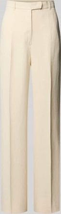 Max Mara Straight Leg Leinenhose mit B&uuml;gelfalten Modell CORDOVA in Ecru, Gr&ouml;&szlig;e 42