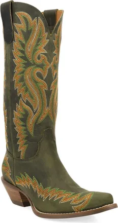 Dingo Lantana Leather Western Boot in Olive at Nordstrom, Size 6.5