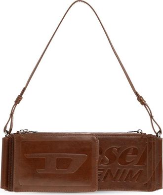 Diesel Shoulder Bags, unisex, Brown, Size: ONE SIZE Flag-D Shoulder Bag