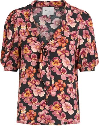 Reformation Joelle Floral-print Crepe Blouse - Black - S (UK8-10 / S)