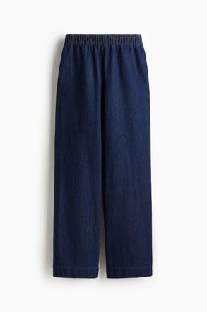H&M Pull-on Denim Trousers in Dark Denim Blue at Nordstrom, Size Xx-Large