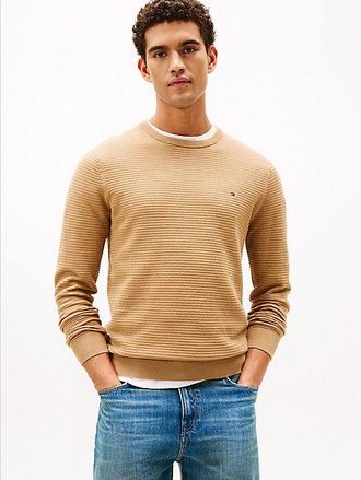 Tommy Hilfiger Textured Knit Crew Neck Jumper