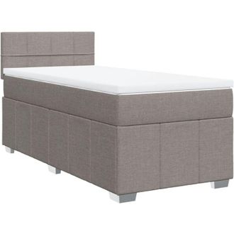 vidaXL Cama Box Spring Con Colch&oacute;n Tela Gris Taupe 80x200 Cm Vidaxl